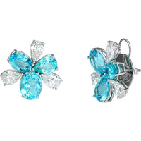 Ruchi New York - Astrud Paraiba and Diamond Stud Earrings in 18K White Gold