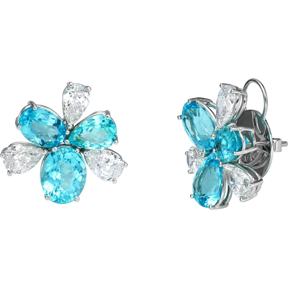 Ruchi New York - Astrud Paraiba and Diamond Stud Earrings in 18K White Gold