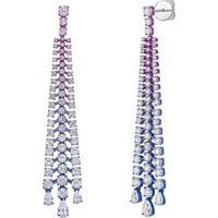 Ruchi New York - Aurora Nights 5.93 Carat Diamond Cascade Earrings in 18K Tinted Rhodium - Ruchi New York
