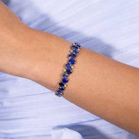 Ruchi New York - Azure Blue Sapphire Tennis Bracelet in 18K White Gold
