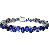 Ruchi New York - Azure Blue Sapphire Tennis Bracelet in 18K White Gold