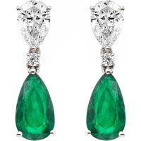 Ruchi New York - Belacanto Emerald Earrings in 18K White Gold