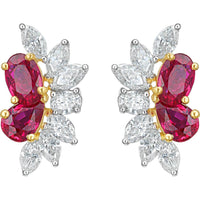 Ruchi New York - Belle Ruby Stud Earrings in 18K White Gold, Yellow Gold