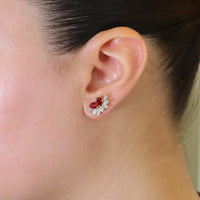 Ruchi New York - Belle Ruby Stud Earrings in 18K White Gold, Yellow Gold