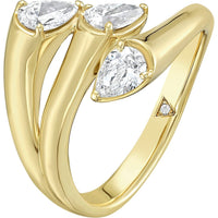 Ruchi New York - Bem 0.75 Carat Pear-Shaped Diamond Triple Wrap Ring in 18K Yellow Gold - Ruchi New York