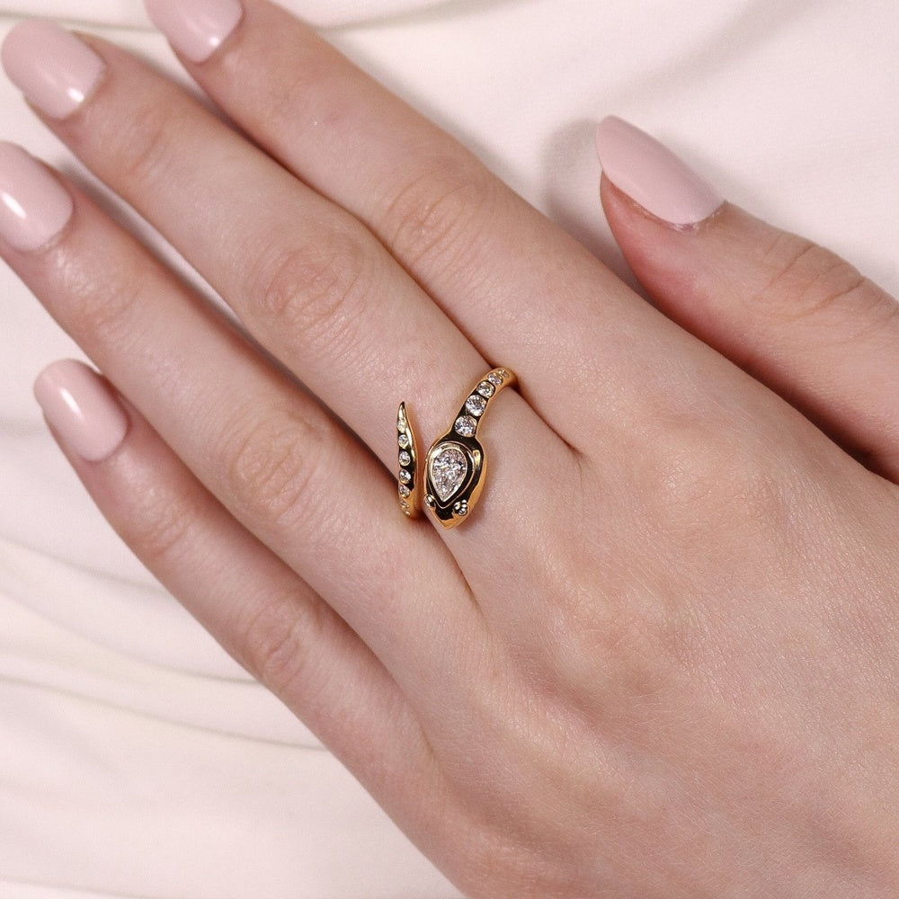 Ruchi New York - Bem Diamond Serpentine Wrap Ring in 18K Yellow Gold - Ruchi New York