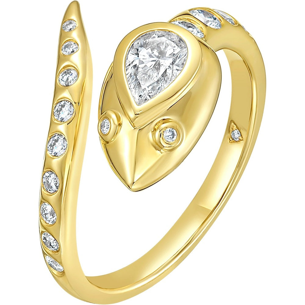 Ruchi New York - Bem Diamond Serpentine Wrap Ring in 18K Yellow Gold - Ruchi New York