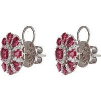 Ruchi New York - Berry Ruby Stud Earrings in 18K White Gold