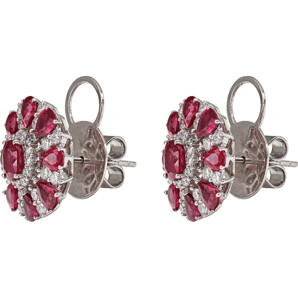Ruchi New York - Berry Ruby Stud Earrings in 18K White Gold