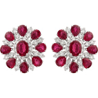 Ruchi New York - Berry Ruby Stud Earrings in 18K White Gold