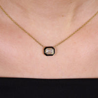 Ruchi New York - Black Velvet Diamond & Black Agate Pendant in 18K Yellow Gold - Ruchi New York