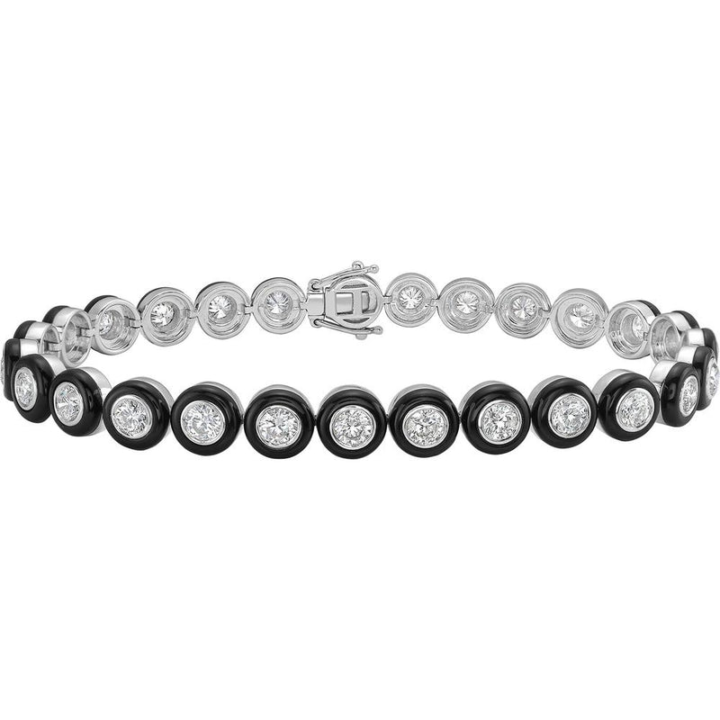 Ruchi New York - Black Velvet Tennis Bracelet in 18K White Gold