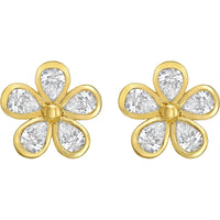 Ruchi New York - Bloom Diamond Floral Stud Earrings in 18K Yellow Gold - Ruchi New York