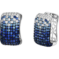 Ruchi New York - Blue Velvet Blue Sapphire Hoop Earrings in 18K White Gold
