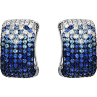 Ruchi New York - Blue Velvet Blue Sapphire Hoop Earrings in 18K White Gold