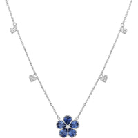 Ruchi New York - Bluebell Blue Sapphire Pendant Necklace in 18K White Gold