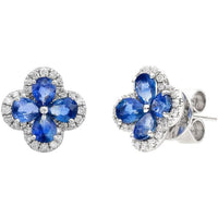 Ruchi New York - Bluebell Blue Sapphire Stud Earrings in 18K White Gold