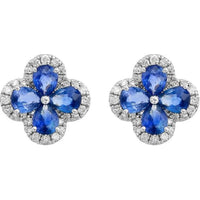 Ruchi New York - Bluebell Blue Sapphire Stud Earrings in 18K White Gold