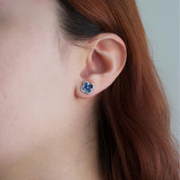 Ruchi New York - Bluebell Blue Sapphire Stud Earrings in 18K White Gold