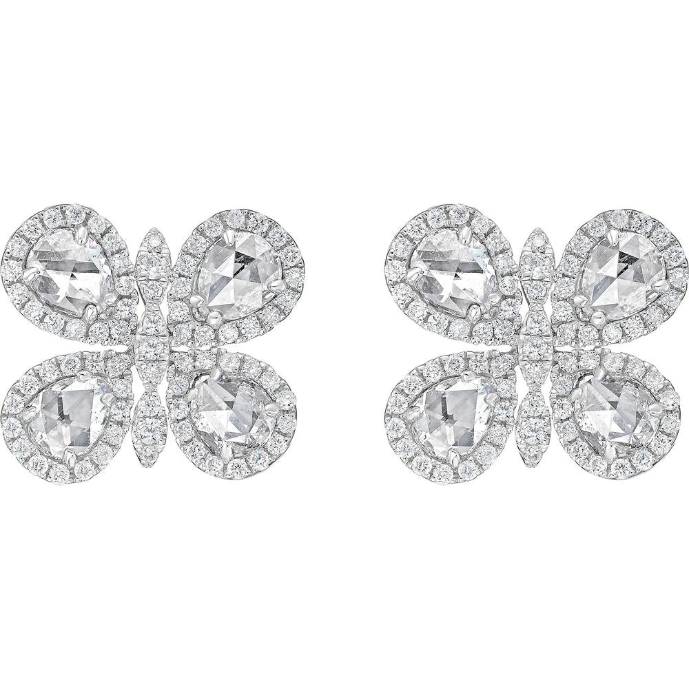 Ruchi New York - Butterfly Mini Diamond Stud Earrings in 18K White Gold