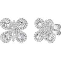 Ruchi New York - Butterfly Mini Diamond Stud Earrings in 18K White Gold