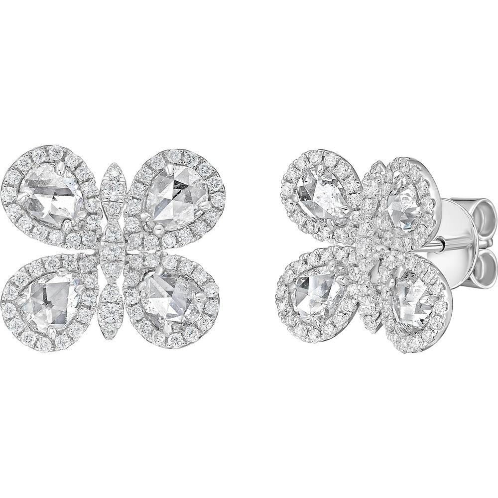 Ruchi New York - Butterfly Mini Diamond Stud Earrings in 18K White Gold