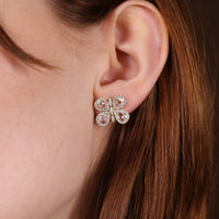 Ruchi New York - Butterfly Mini Rose-Cut & Pavé Diamond Stud Earrings in 18K Yellow Gold - Ruchi New York