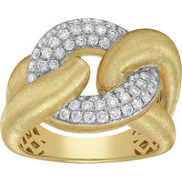 Ruchi New York - Cadena Diamond Chain-Inspired Cocktail Ring in 18K Textured Matte Yellow Gold - Ruchi New York