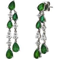 Ruchi New York - Calliope Emerald Earrings in 18K White Gold