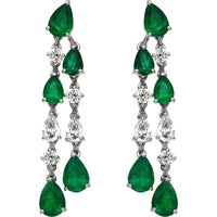 Ruchi New York - Calliope Emerald Earrings in 18K White Gold