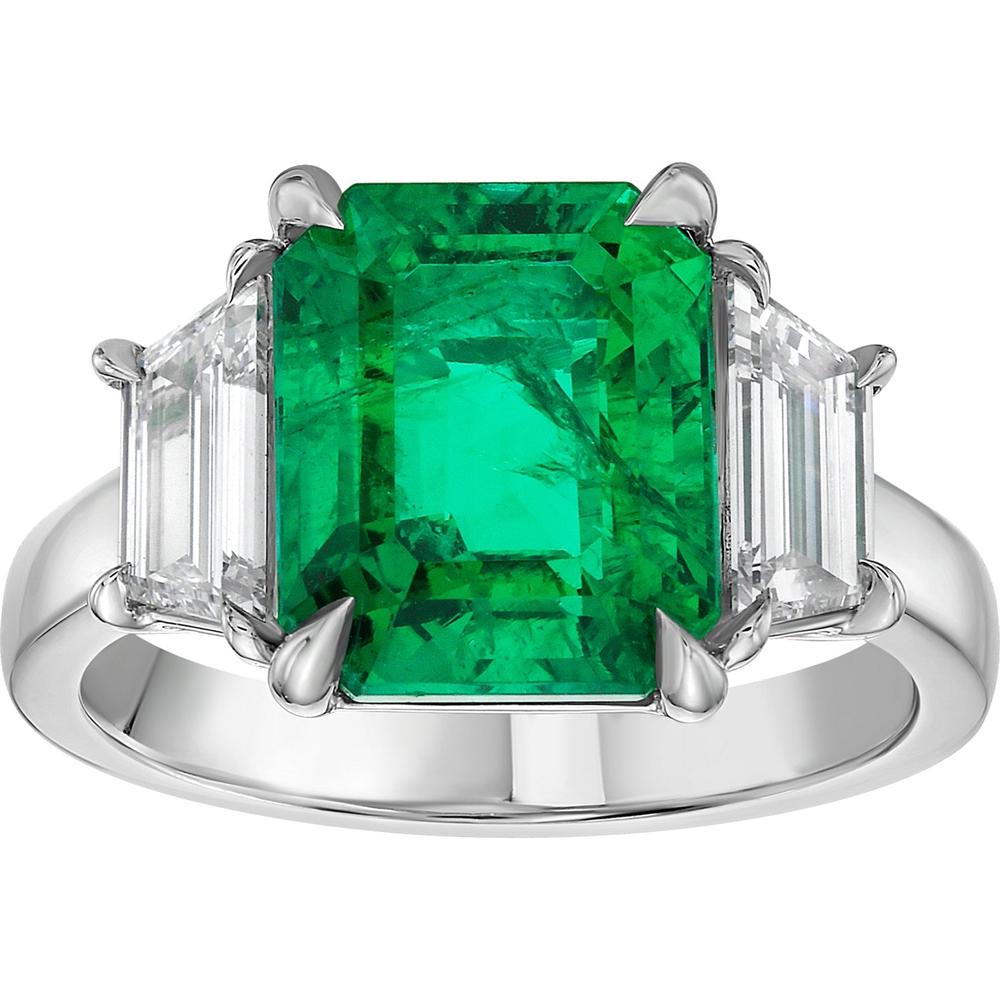 Ruchi New York - Calliope Emerald Ring in 18K White Gold and Platinum