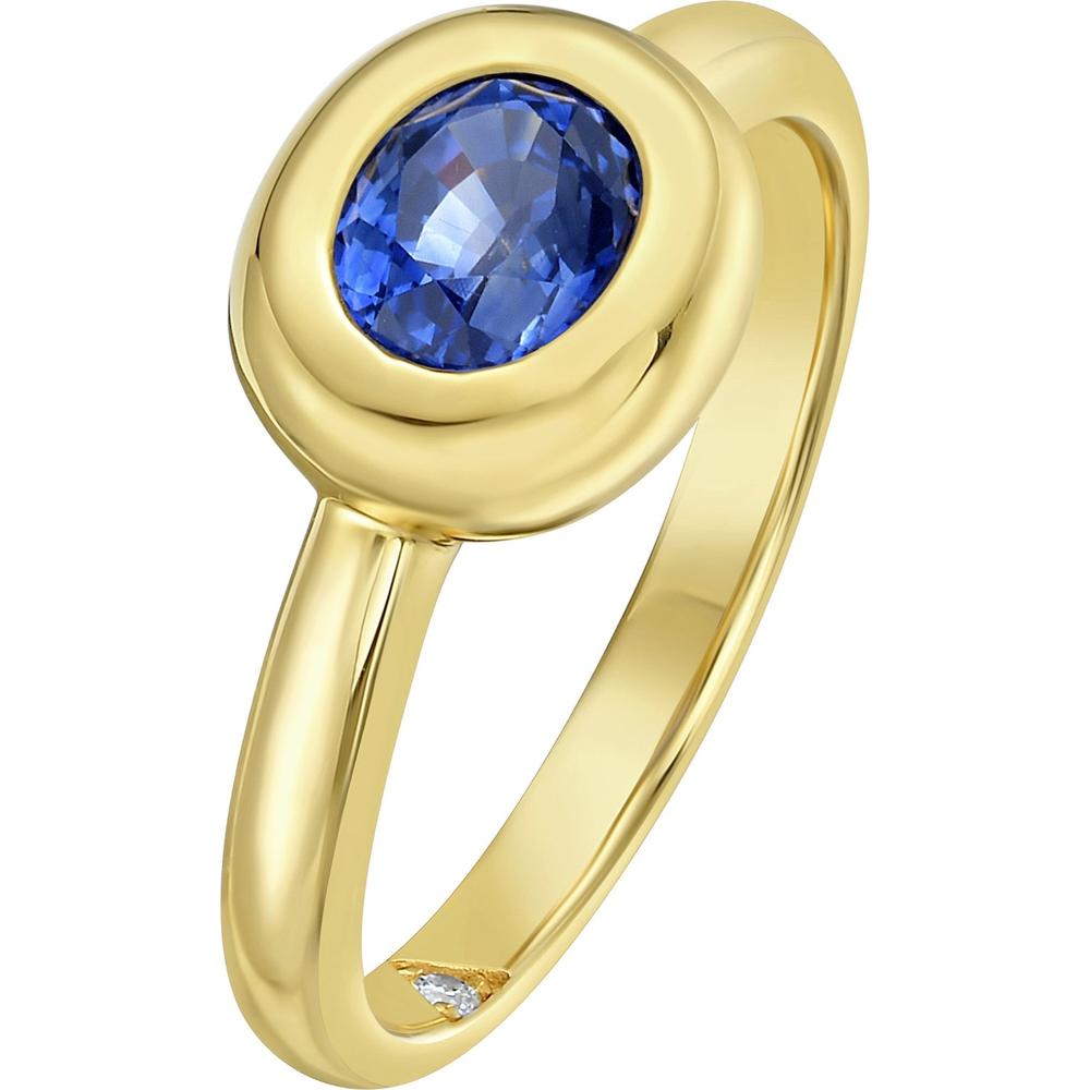 Ruchi New York - Cecily Blue Sapphire Bezel Ring in 18K Yellow Gold