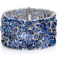 Ruchi New York - Celeste Blue Sapphire Statement Bracelet in 18K White Gold