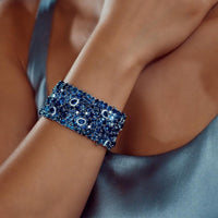 Ruchi New York - Celeste Blue Sapphire Statement Bracelet in 18K White Gold