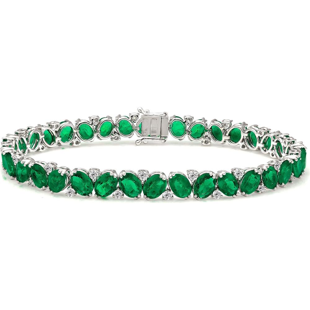 Ruchi New York - Cipresso Emerald Bracelet in 18K White Gold