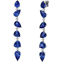 Ruchi New York - Concerto Blue Sapphire Drop Earrings in 18K White Gold