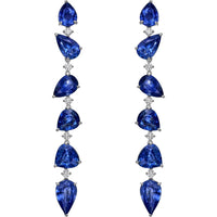 Ruchi New York - Concerto Blue Sapphire Drop Earrings in 18K White Gold