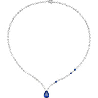 Ruchi New York - Concerto Blue Sapphire Pendant Necklace in 18K White Gold