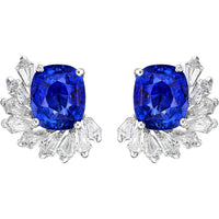 Ruchi New York - Concerto Blue Sapphire Stud Earrings in 18K White Gold
