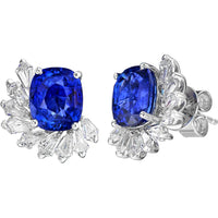 Ruchi New York - Concerto Blue Sapphire Stud Earrings in 18K White Gold