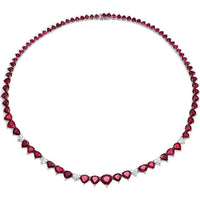 Ruchi New York - Corazón Ruby and Diamond Statement Necklace in 18K White Gold