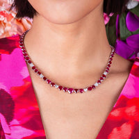 Ruchi New York - Corazón Ruby and Diamond Statement Necklace in 18K White Gold