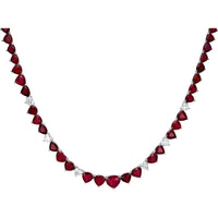 Ruchi New York - Corazón Ruby and Diamond Statement Necklace in 18K White Gold