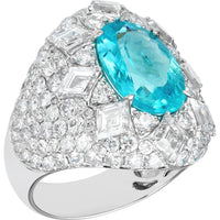 Ruchi New York - Costa Paraiba and Diamond Cocktail Ring in 18K White Gold