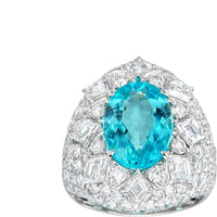 Ruchi New York - Costa Paraiba and Diamond Cocktail Ring in 18K White Gold