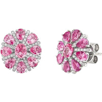 Ruchi New York - Dahlia Pink Sapphire Stud Earrings in 18K White Gold