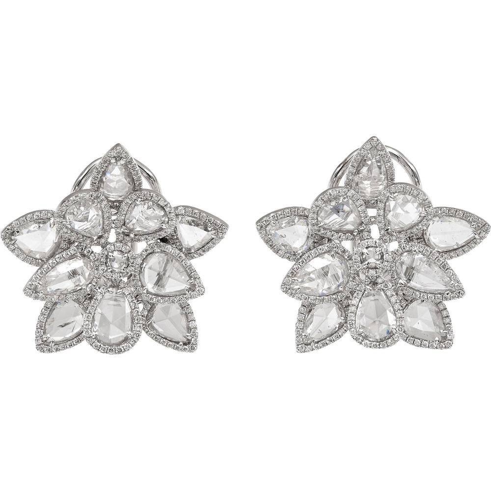 Ruchi New York - Desert Blooms Diamond Stud Earrings in 18K White Gold