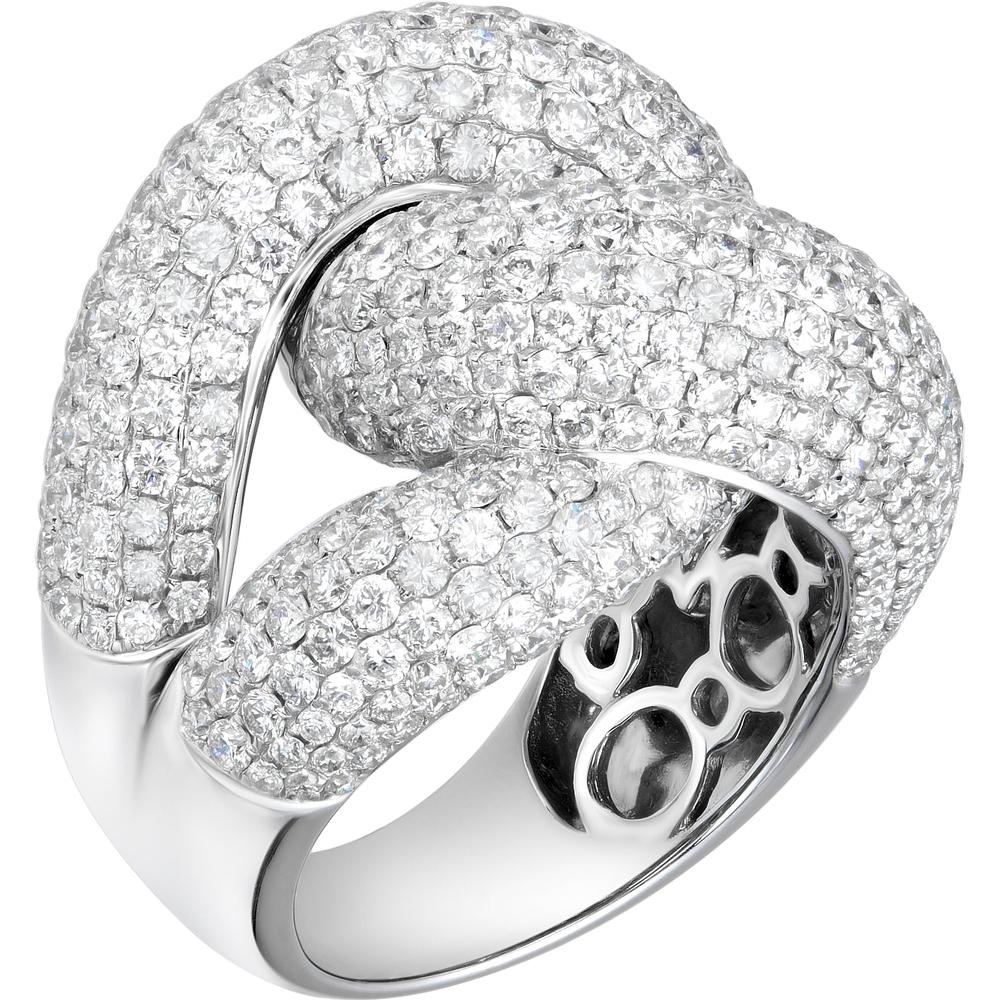 Ruchi New York - Diamond Waves Knot Ring in 18K White Gold