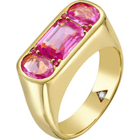 Ruchi New York - Dolce 2.72 Carat Pink Sapphire Bar Ring in 18K Yellow Gold - Ruchi New York