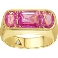 Ruchi New York - Dolce 2.72 Carat Pink Sapphire Bar Ring in 18K Yellow Gold - Ruchi New York